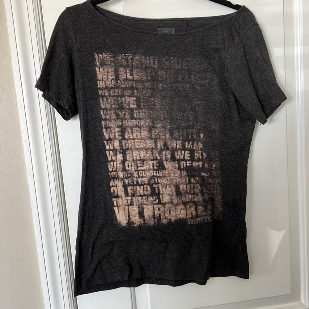 Burton women’s tshirt. Dark grey size Large